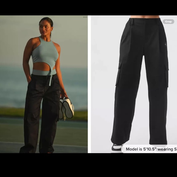 ALO Yoga Pants - Alo Yoga Pants Women's Medium Cargo Pockets Zip Gorpcore Streetwear Baggy
Nylon